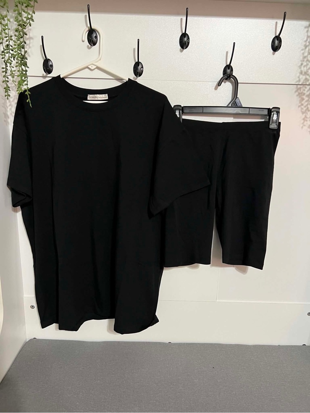 Zenana Outfitters Black Oversized Tee & Bike Short Set